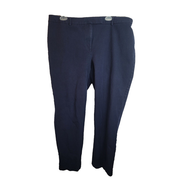 Talbots Navy Blue Straight Leg High Waisted Work Career Pants Women's Size 20W - Picture 1 of 10